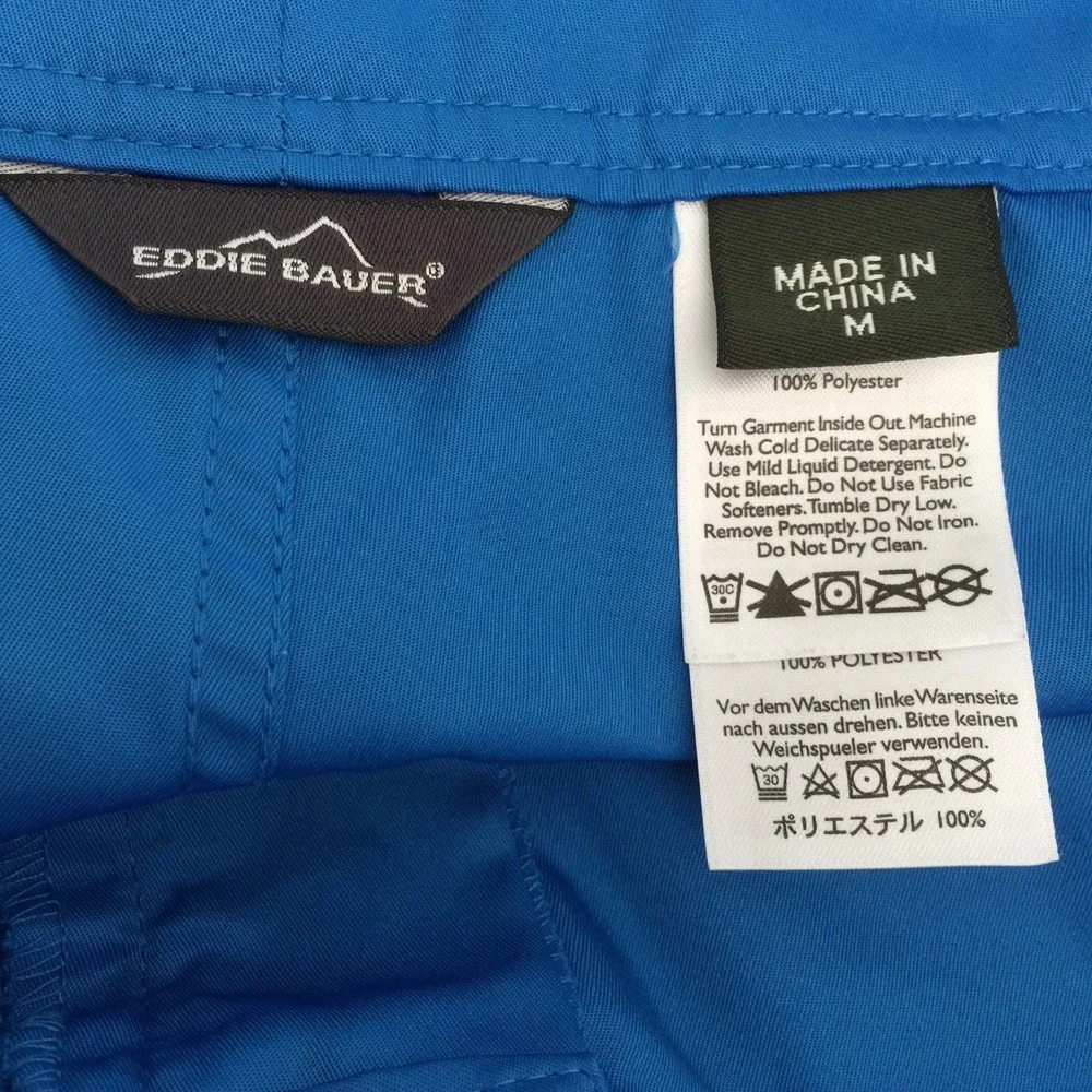 Mens EDDIE BAUER SWIM TRUNKS Board Shorts Blue‎ White Size M